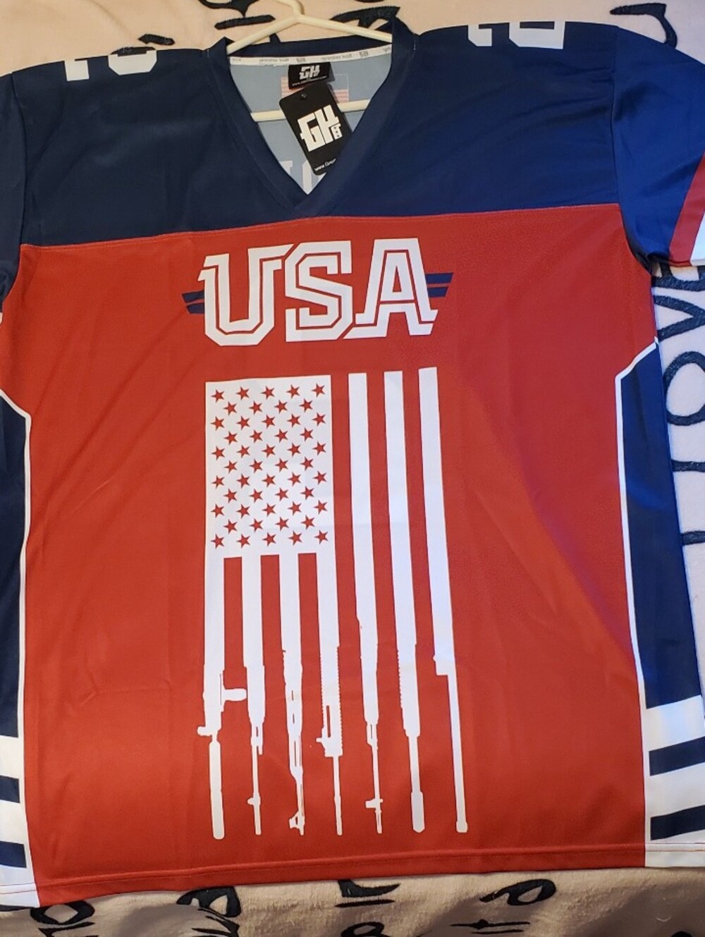 Greater Half 2nd Amendment USA Football Jersey Men's Size XL NWT